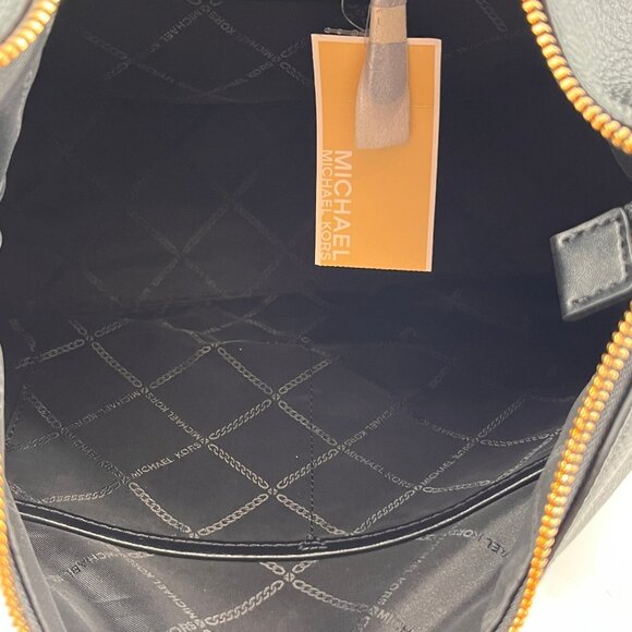 Michael Kors Sienna Large Pebbled Leather Shoulder Bag Black Convertible Strap - Picture 8 of 14